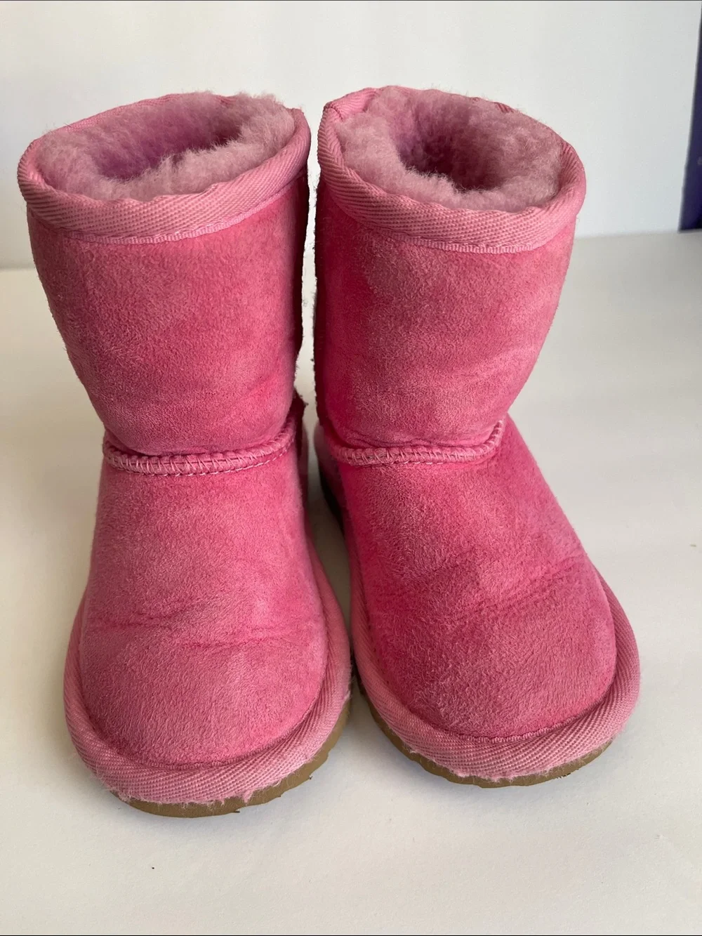 UGG pink suede glitter Sherpa boots 10